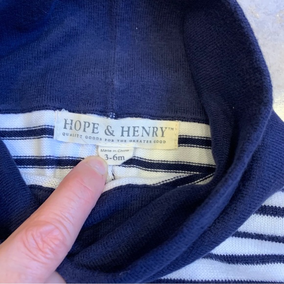 Hope & Henry Baby Girl Nautical Outfit with Pants and 2 Tops 3-6M - Picture 4 of 9